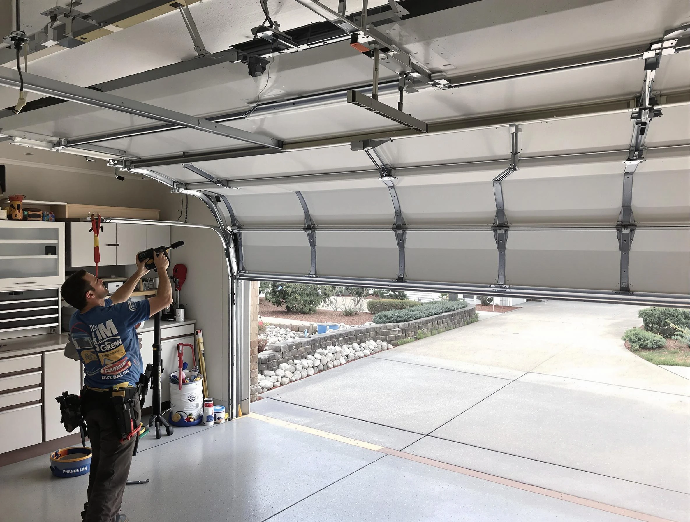 Garage door track repair service by Arcadia Garage Door Repair in Arcadia